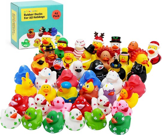 4E's Novelty; 4E Novelty- Holiday Rubber Ducks 42 Pack - Squishy toys, rubber ducks jeep ducking, bath fun & gifts for all ages.; Category:Active Play; Image:1